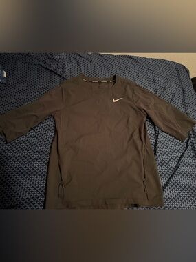 Nike Baseball Hot 3/4 Jacket Short Sleeve 897383-060 Dark Gray size medium